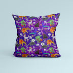 Scary Dinos Purple Fabric