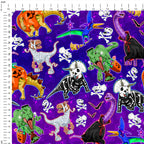 Scary Dinos Purple Fabric