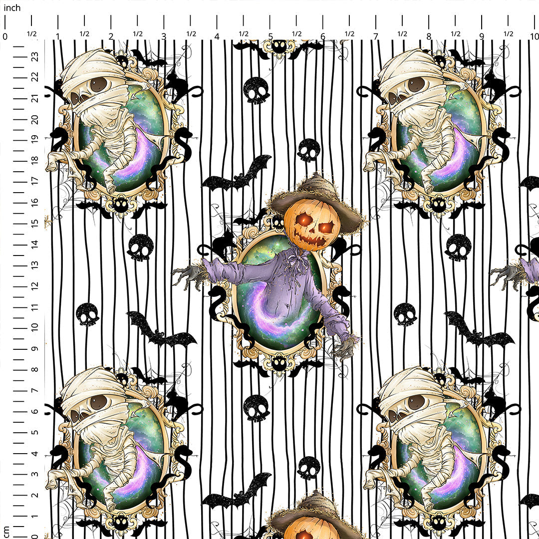 Scary Portraits Fabric