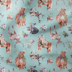 Scattered Scotland Blue Fabric