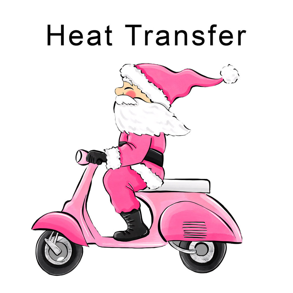 Scooter Santa Iron on Fabric Heat Transfer DTF-140