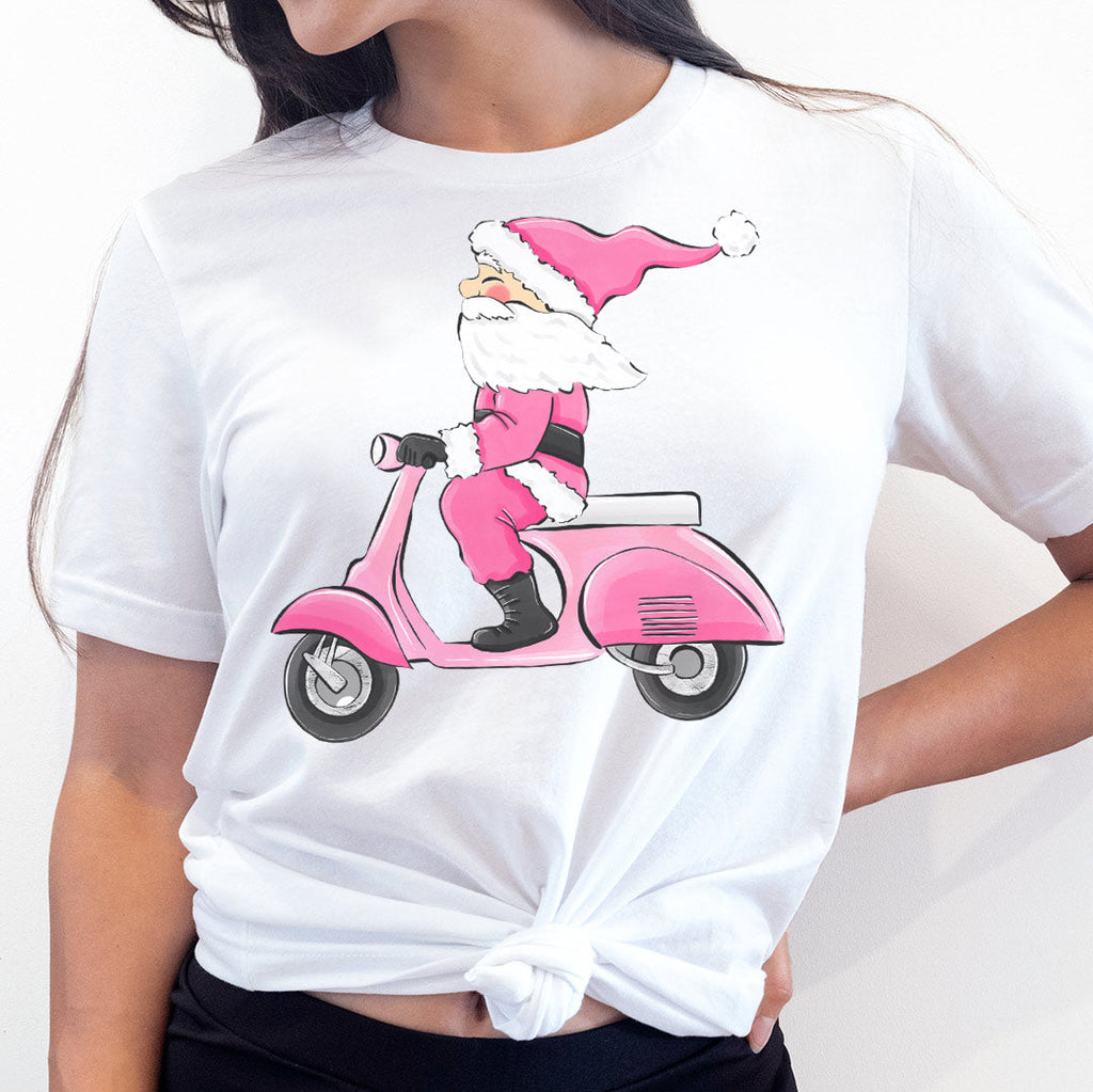 Scooter Santa Iron on Fabric Heat Transfer DTF-140