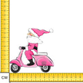 Scooter Santa Iron on Fabric Heat Transfer DTF-140