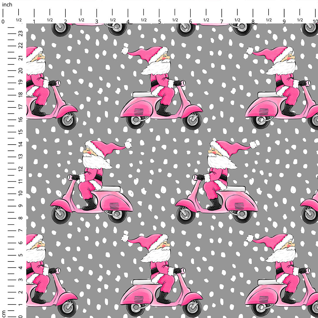 Santa Scooter Pink Fabric