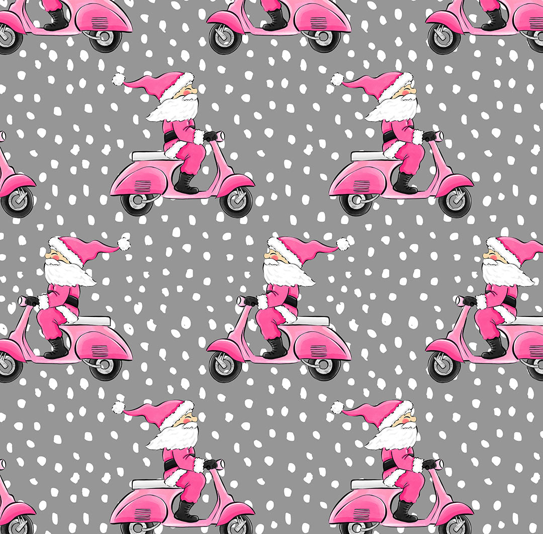 Santa Scooter Pink Fabric