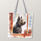 TOTE Winter Scottish Terrier Fabric Bag Panel