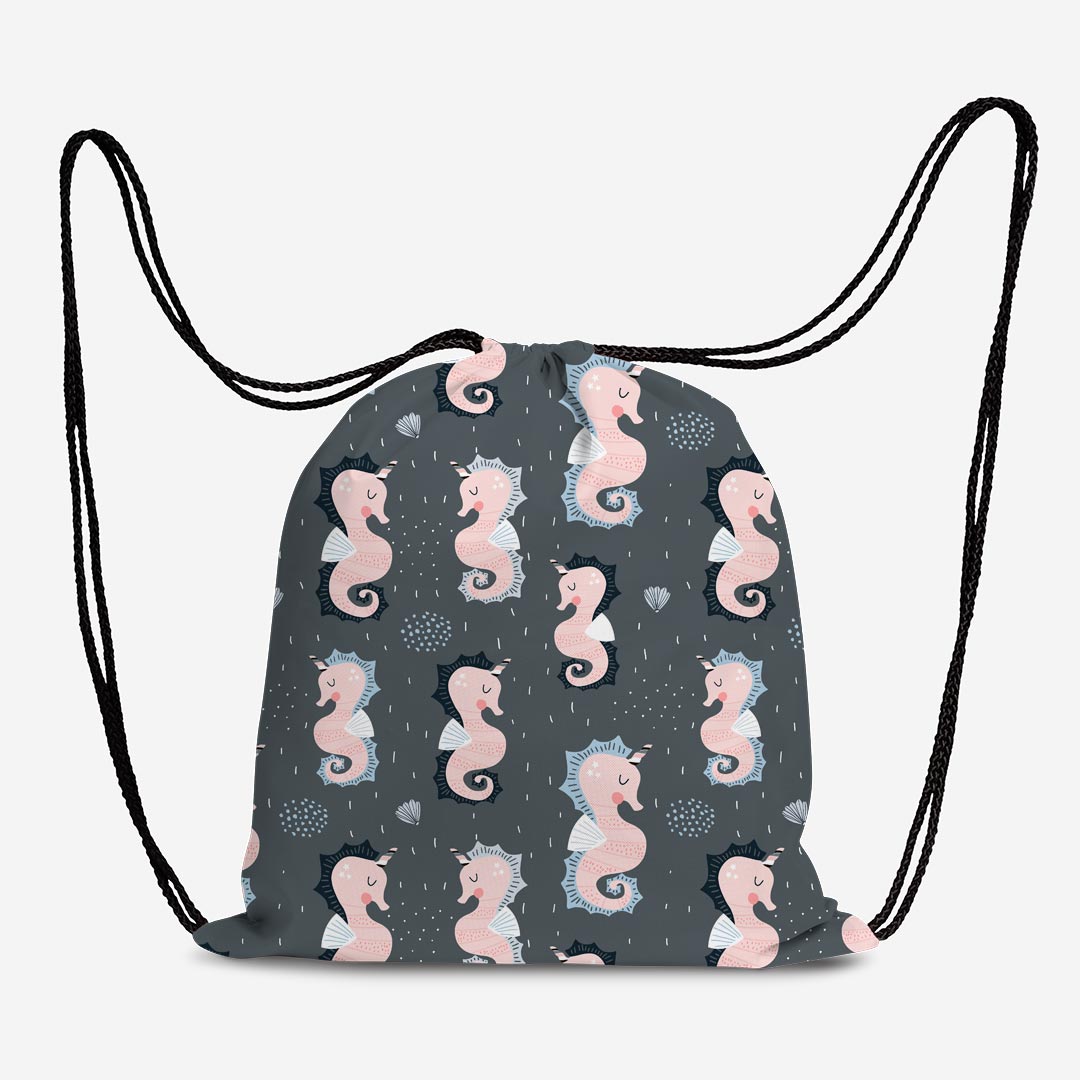 Seahorses Grey Fabric