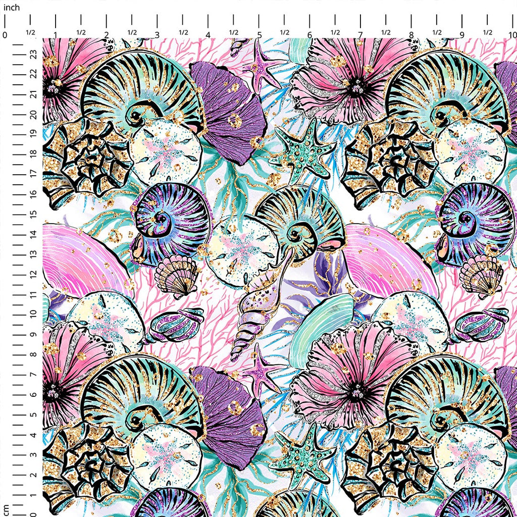 Mermaids Seashells Fabric