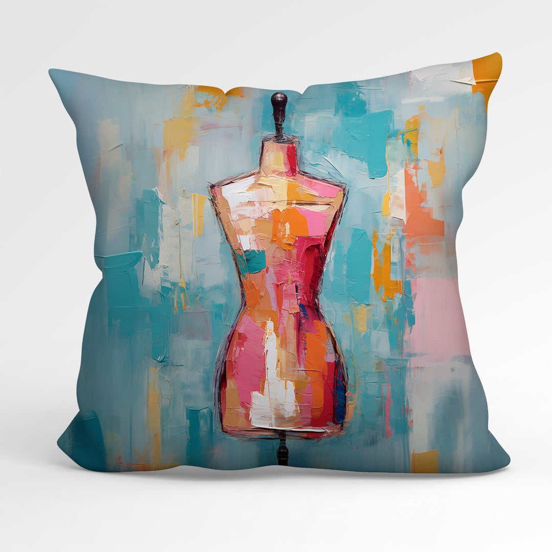 CUSHION Fabric Panel Sewing Art Dress Form