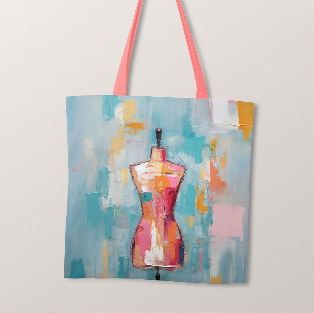 TOTE Sewing Art Dress Form Fabric Bag Panel