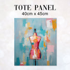 TOTE Sewing Art Dress Form Fabric Bag Panel