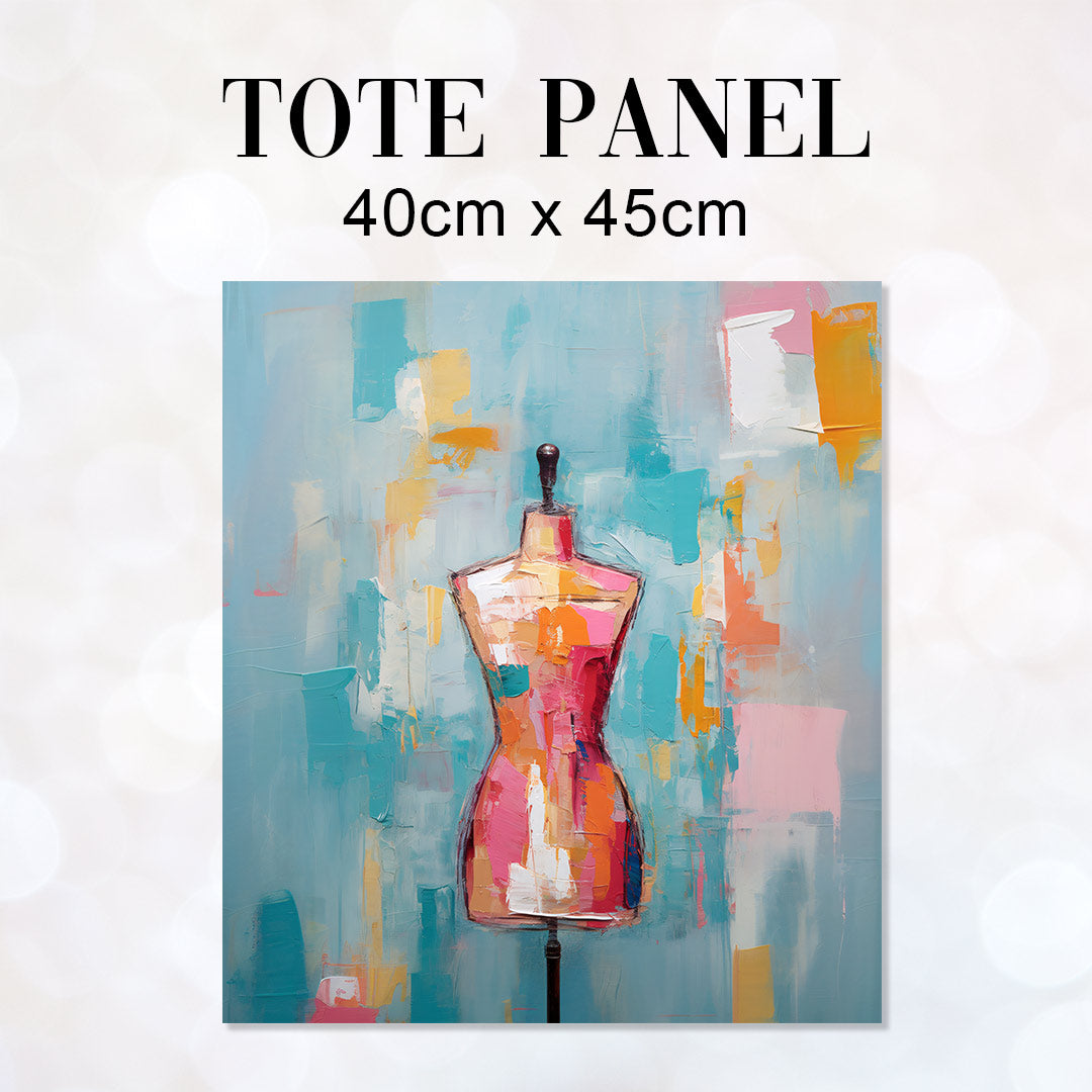 TOTE Sewing Art Dress Form Fabric Bag Panel