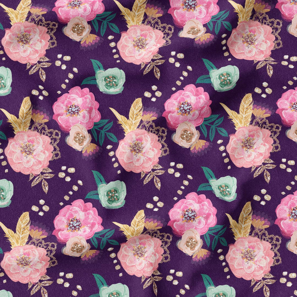 Sewing Couture Roses Purple Fabric