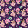 Sewing Couture Roses Purple Fabric