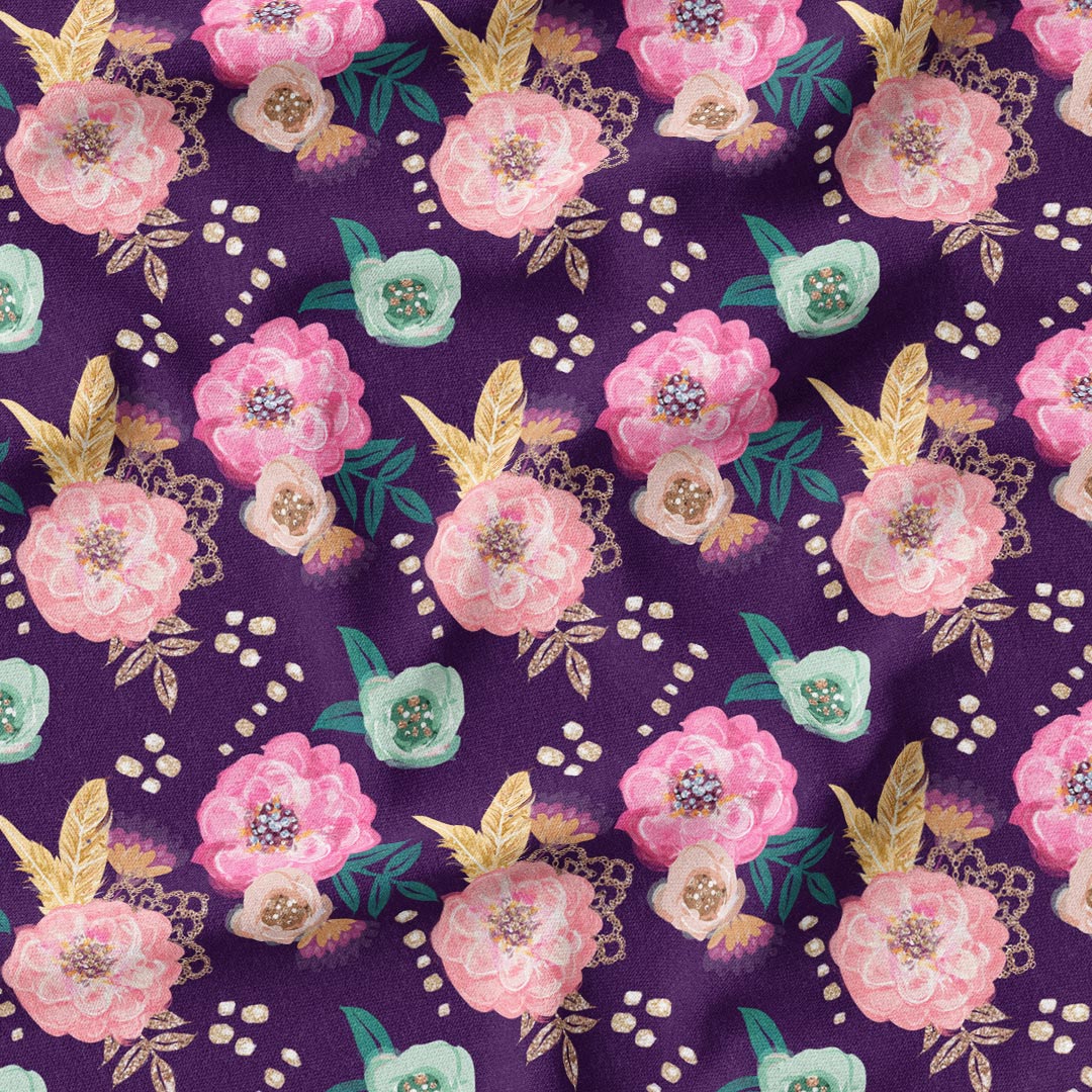 Sewing Couture Roses Purple Fabric