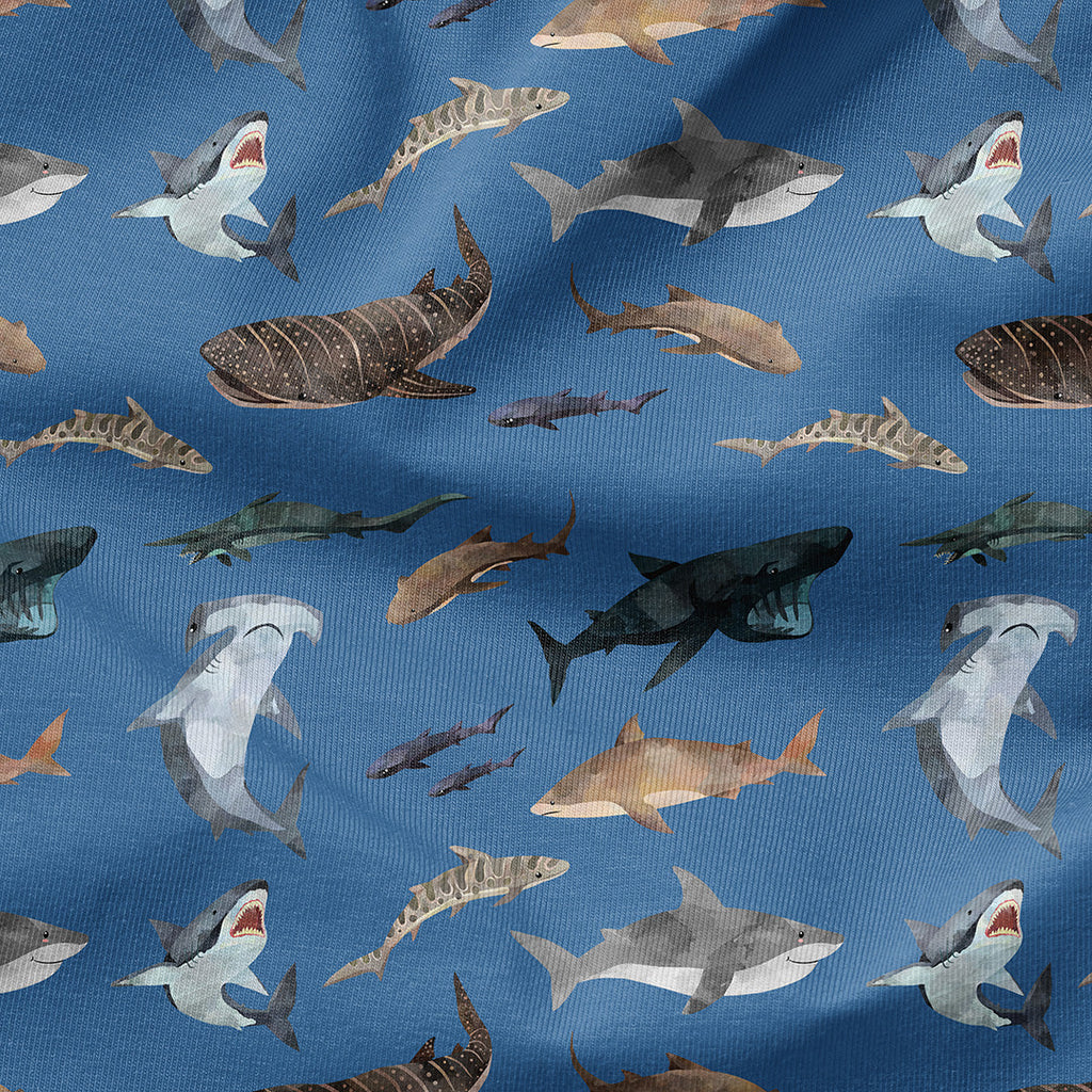 Sharks Blue Fabric