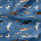 Sharks Blue Fabric