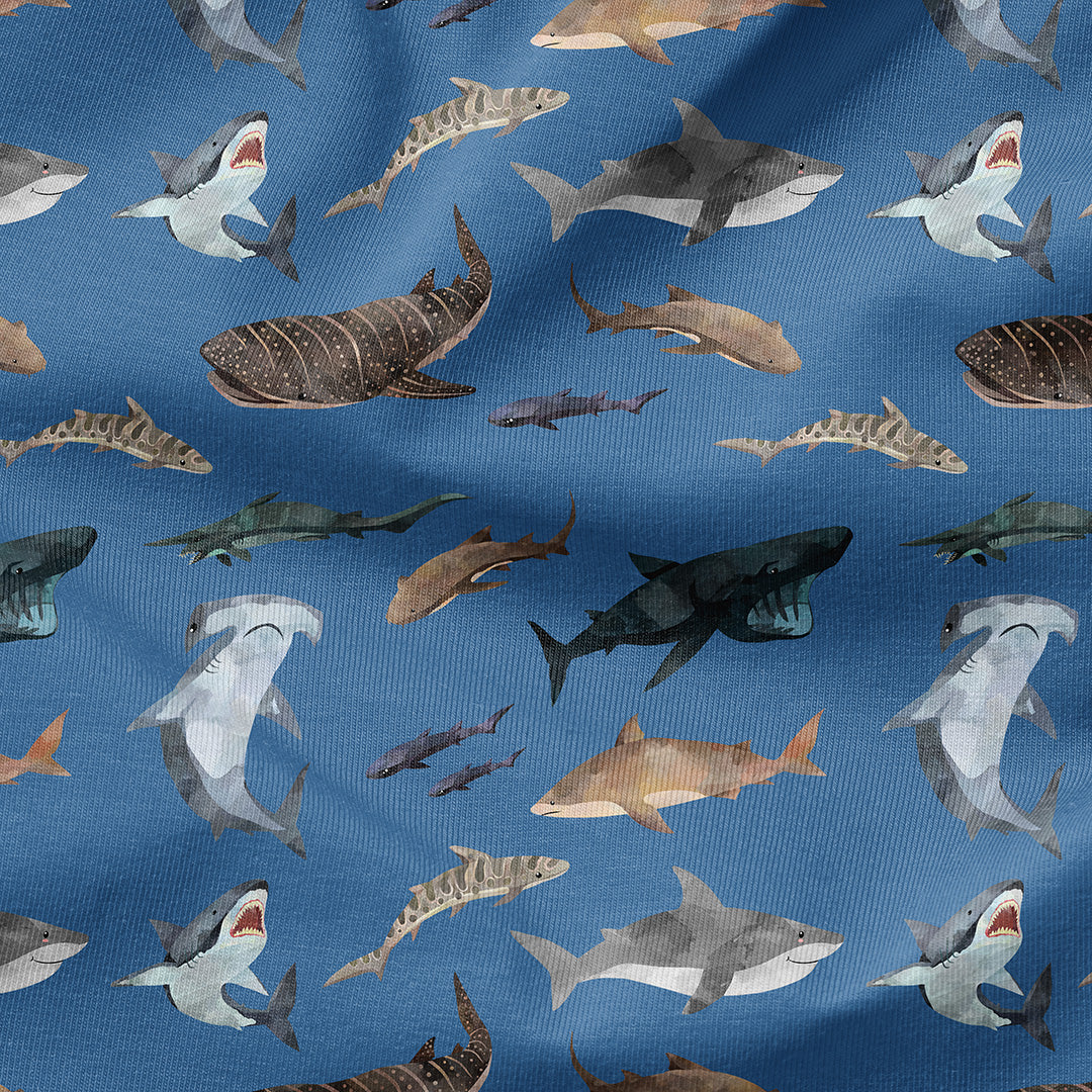 Sharks Blue Fabric
