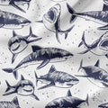Sharks White Fabric