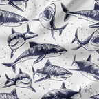 Sharks White Fabric