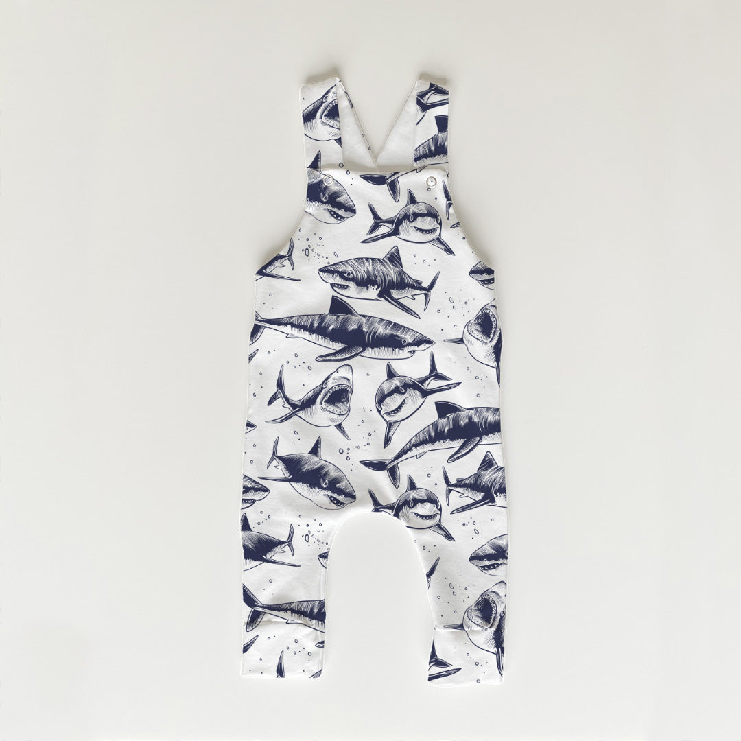 Sharks White Fabric