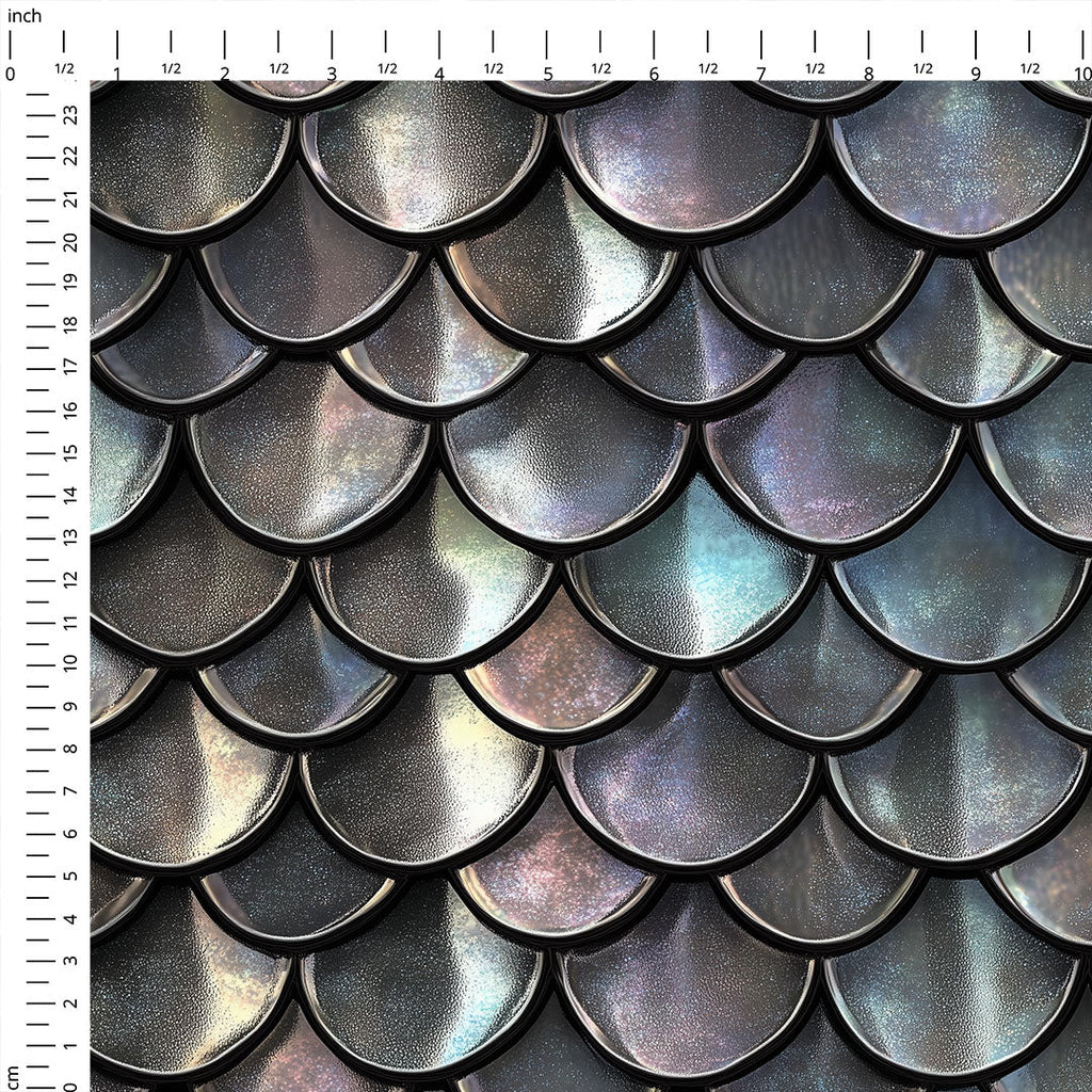 Iridescent Silver Dragon Scales Fabric