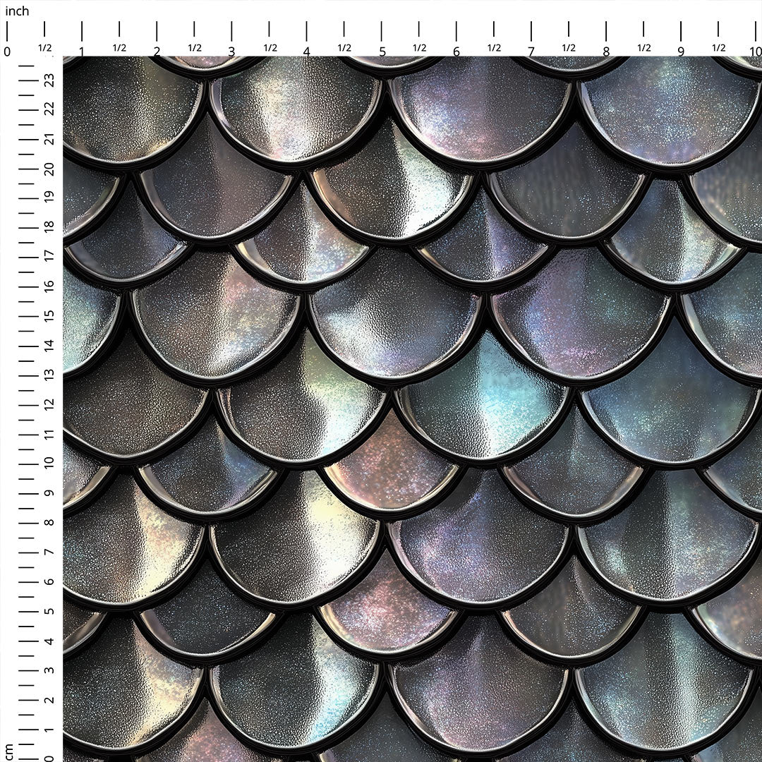 Iridescent Silver Dragon Scales Fabric