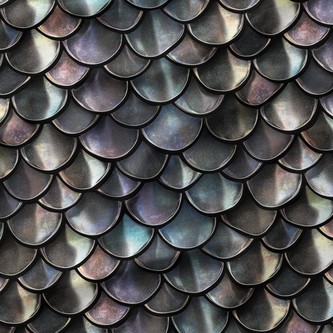 Iridescent Silver Dragon Scales Fabric