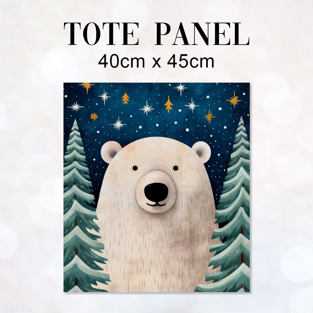 TOTE Silent Night Polar Bear TP-102 Fabric Bag Panel
