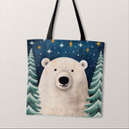 TOTE Silent Night Polar Bear TP-102 Fabric Bag Panel