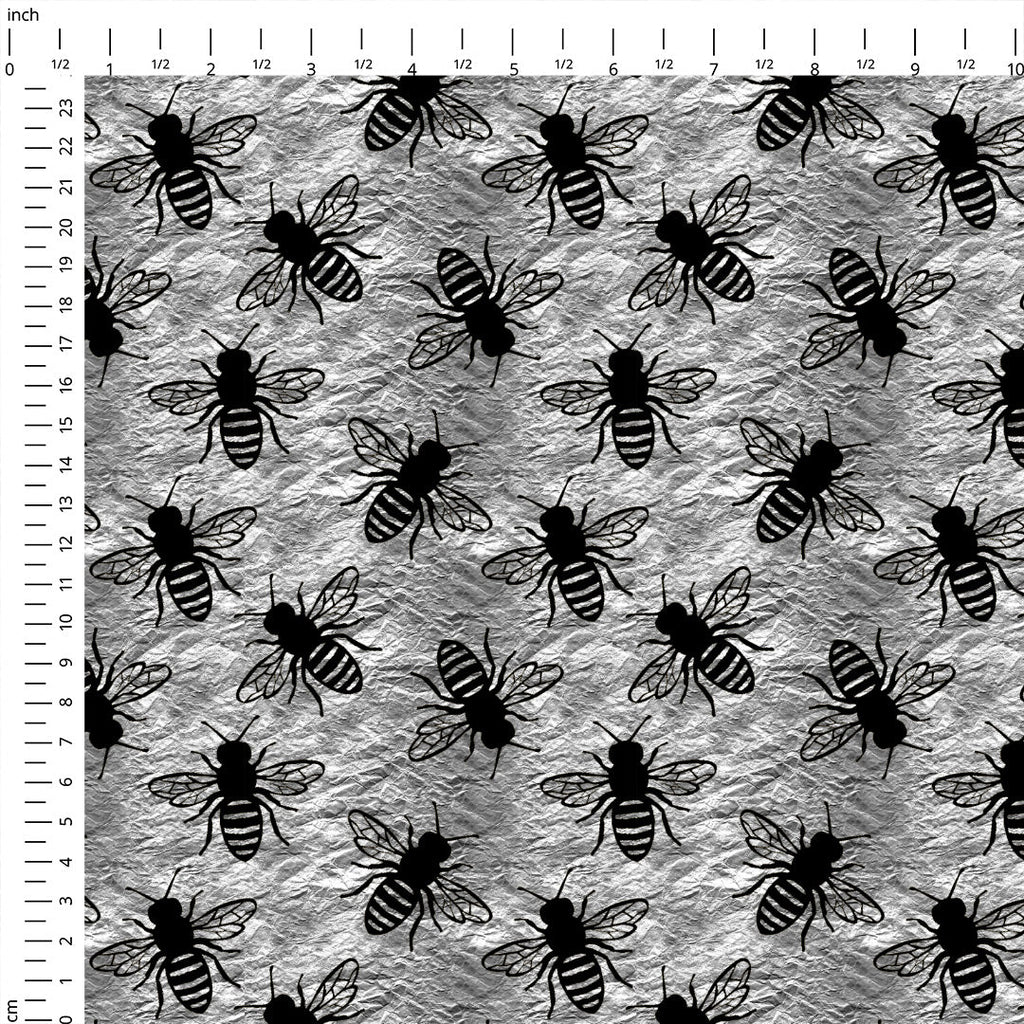 Silver Bees Fabric