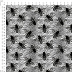 Silver Bees Fabric