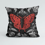 CUSHION Panel Silver Roses Moth CP-193