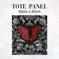 TOTE Fabric Bag Panel Silver Roses Moth TP-264