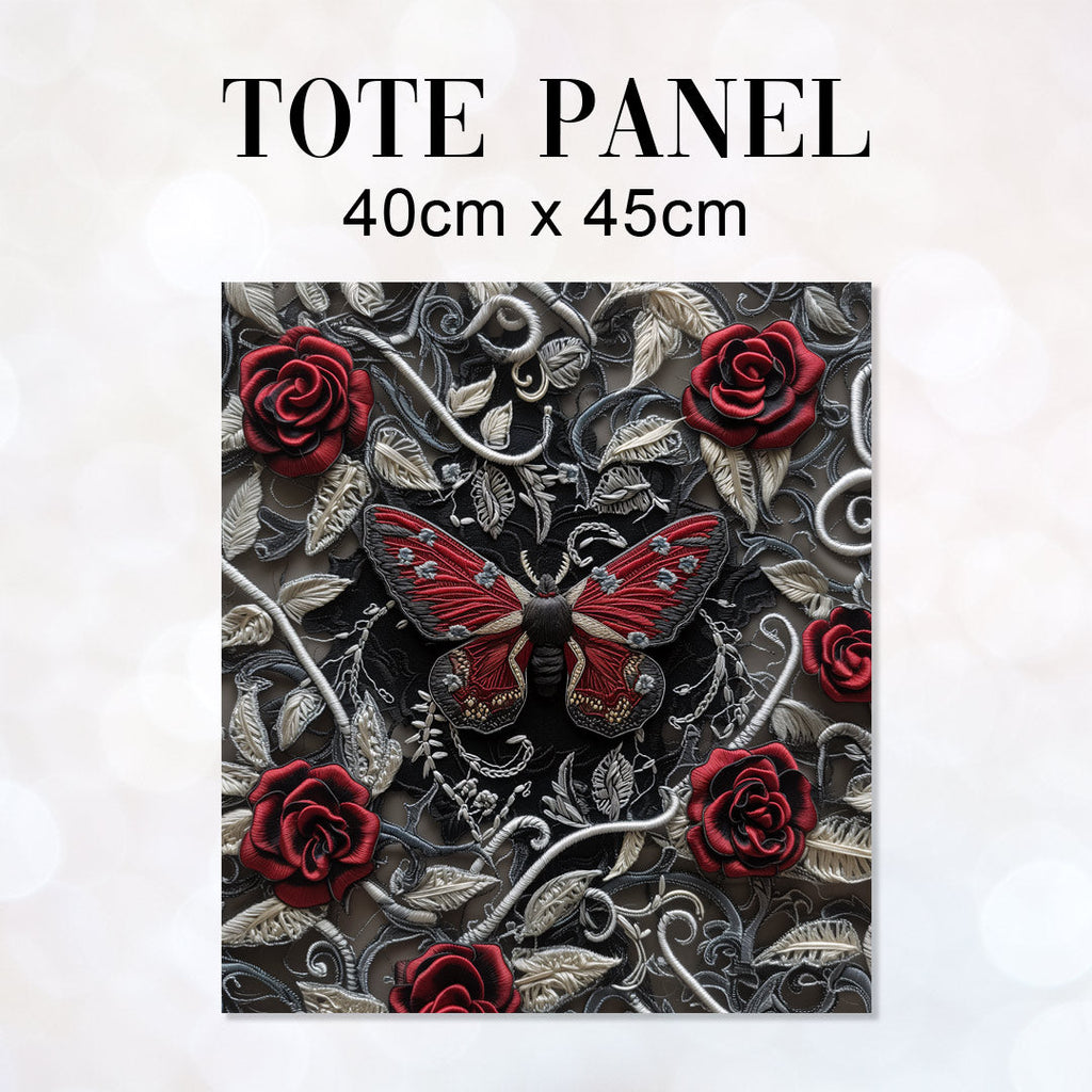 TOTE Fabric Bag Panel Silver Whisper Moth TP-263