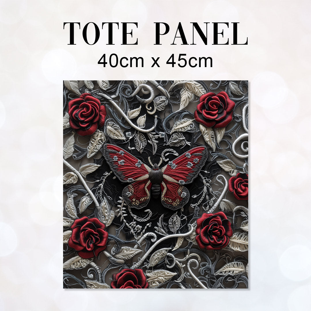 TOTE Fabric Bag Panel Silver Whisper Moth TP-263