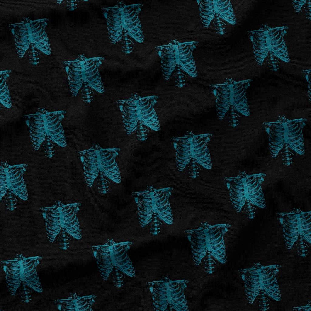 Skeletons Blue Fabric