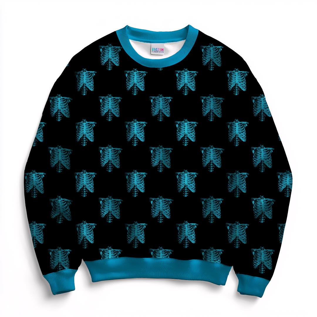 Skeletons Blue Fabric