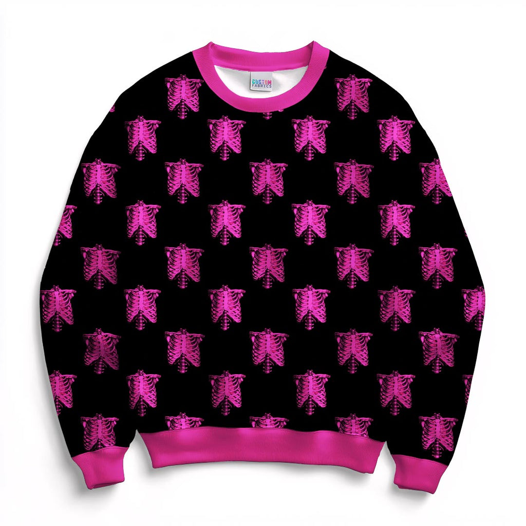 Skeletons Pink Fabric