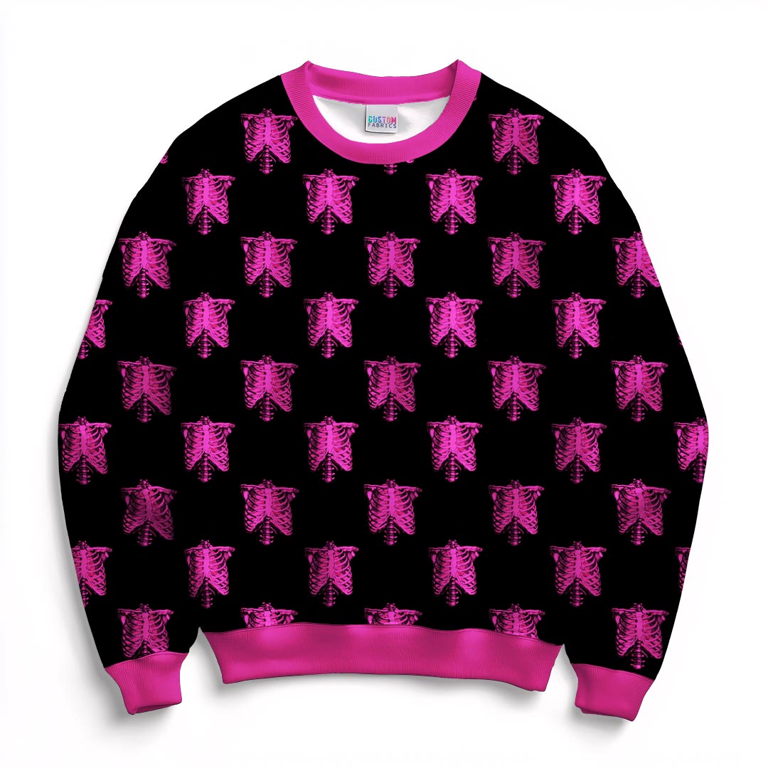 Skeletons Pink Fabric