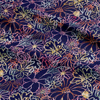 Sketched Flowers Navy Fabric