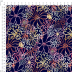 Sketched Flowers Navy Fabric