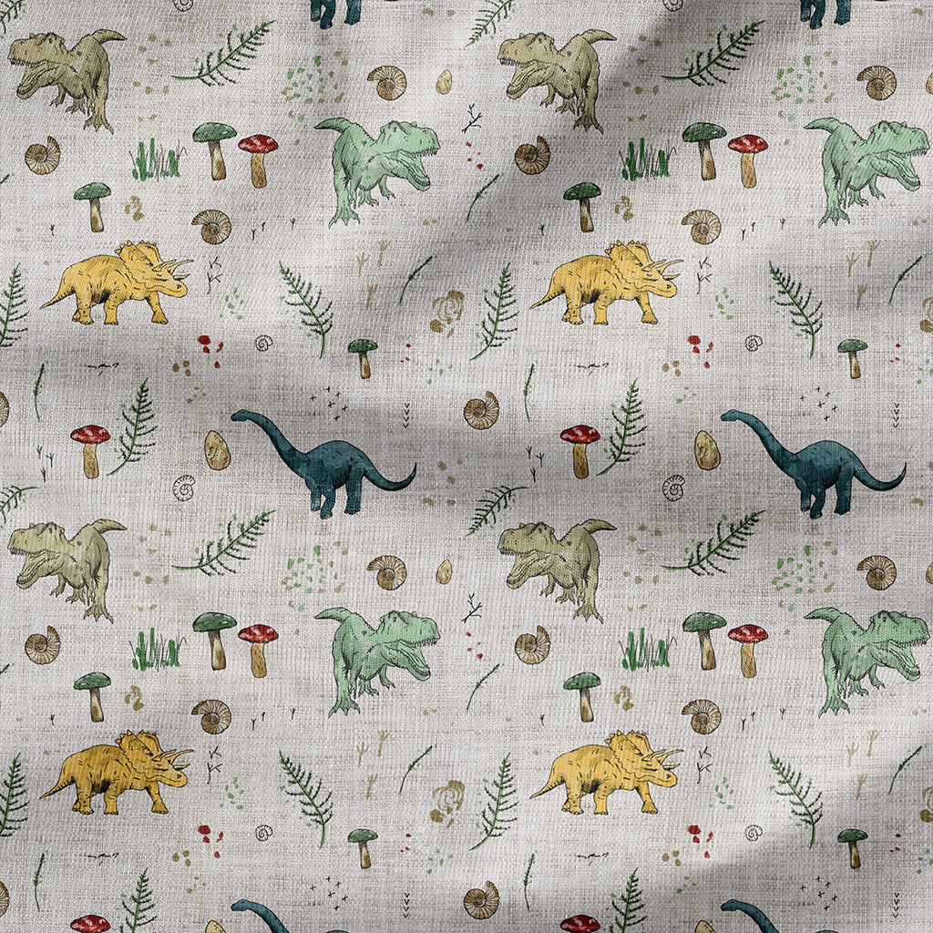Sketched Dinos Fabric