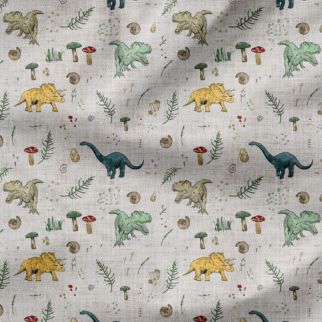 Sketched Dinos Fabric