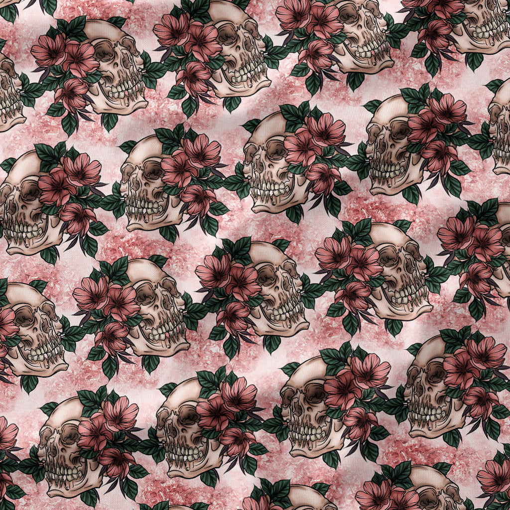 Skulls Rose Gold Fabric