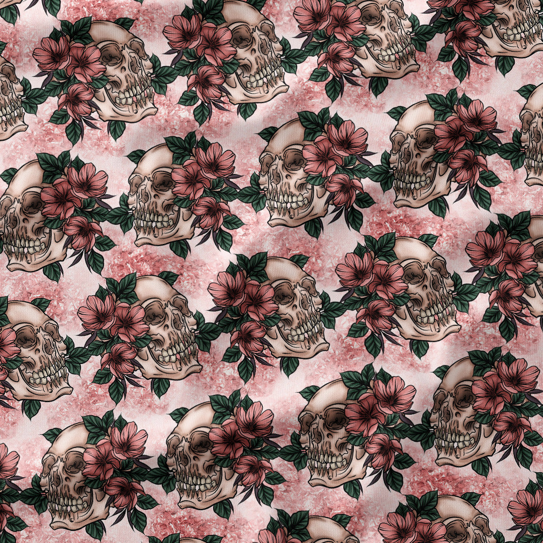 Skulls Rose Gold Fabric