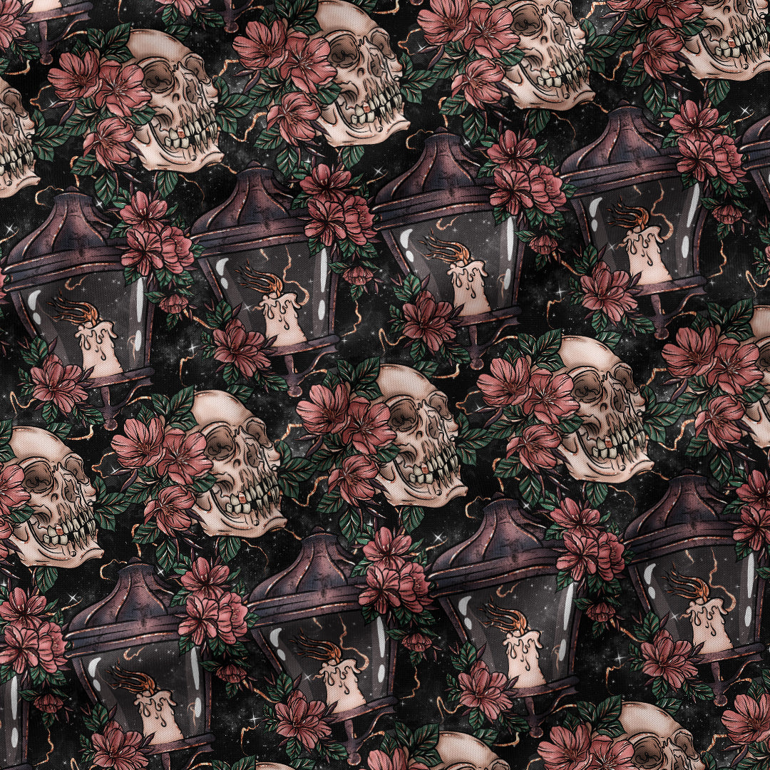 Skulls and Lanterns Fabric