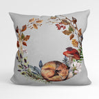 CUSHION Fabric Panel Sleeping Fox Lilac