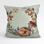 CUSHION Fabric Panel Sleeping Fox Sage