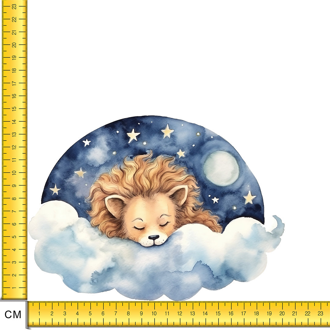 Sleeping Lion Iron on Fabric Heat Transfer DTF-147